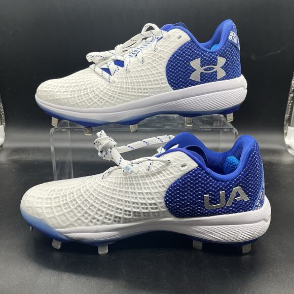 Under Armour Women's Glyde 2.0 MT Size 8 Softball Cleat Blue White 3026601-101 - Picture 2 of 9